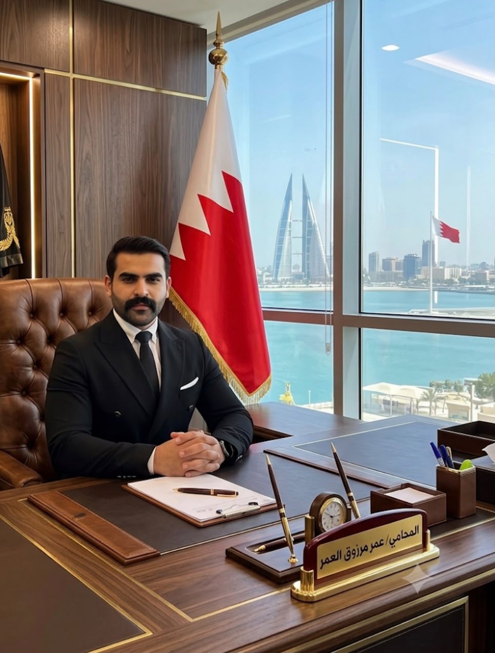Lawyer Omar Al Omar at work